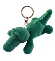 Puzzled Alligator Plush Keychain Stuffed Animal Toy Charm Keyring - 4 Inch
