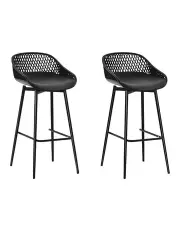 [Gardeon] Outdoor Bar Stools 2 Piece in Black