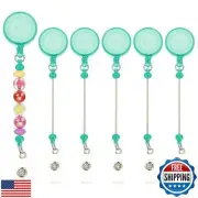 PATIKIL Beadable Badge Reels, 6 Pcs Beaded Retractable Clips Holder Badge Ree