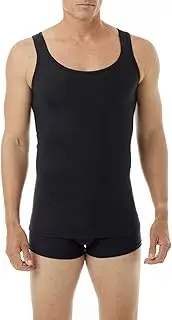 (Medium 100cm - 110cm Chest, Black) - Underworks Mens Original Firm Compression Body Shirt 992