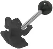 [BodyJewelryOnline] Acrylic Colored Frogs Tongue Ring Black