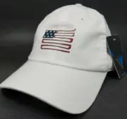 Patriotic White Adjustable Baseball Cap Golf Hat US Flag Deer Run Golf Club Logo