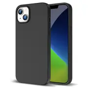 ZUSLAB iPhone 14 Case Liquid Silicone Anti-Scratch Gel Rubber Shockproof Protective Cover with Soft Microfiber Lining for Apple (2022) - Black