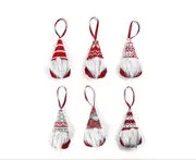 6X Mini Cute Faceless Rudolph Doll Ornament Christmas Tree Pendant Festive Decor