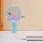 2PACK Electric Fly Swatter Bug Zapper Racket USB Mosquito Killer with Safety Net