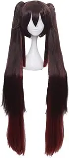 Hamish Game Genshin Impact Hu Tao Wig Hu Tao Cosplay Wig with Wig Cap Heat Resistant Hair for Festival, Holiday, Cosplay Party, Comic Exhibitions
