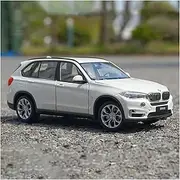 Scale Finished Model Car 1:24 for BMW X5 SUV Simulation Alloy Off-Road Car Model Die-Cast Vehicle Collection Gift Miniature Replica Car(White)