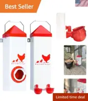 No Waste Chicken Feeder and Waterer Set with Auto-Fill Cups - 10 lbs & 2 Gallons