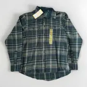 Woolrich Brawny Flannel Shirt Mens M Shacket Dusty Olive Plaid Heavyweight NWT