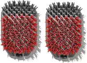 Good Grips Nylon Cold Cleaning Grill Brush, 2Cold Replacement Heads, Red