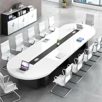 在飛比找樂天市場購物網優惠-烤漆會議桌長桌簡約現代大會議室辦公桌椅組合橢圓形洽談培訓桌子