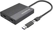 Simplecom DA369 USB 3.0 or USB-C to Dual 4K HDMI 2.0 Display Adapter for 2X 4K@60Hz Extended Screens