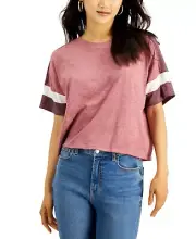 MSRP $29 Hippie Rose Juniors' Colorblocked T-Shirt Purple Size XS