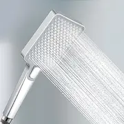 ACA International Luxury Handheld Shower Head, 3-Function Hand Shwoer Soft Spray for Home Bathroom WELS (Chrome)