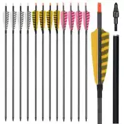 12Pcs 32'' Achery Carbon Arrows for Hunting Compound Recurve Bow