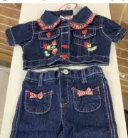 Denim 2 Piece Pants Set 12 MOS. Nwt