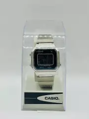 NEW Casio Men's Illuminator Alarm Silver-Tone Bracelet 43mm Watch - B650WD-1A