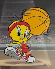 Looney Tunes TWEETY BIRD BASKETBALL Sericel Animation Art Cel Warner Bros 16.5"H