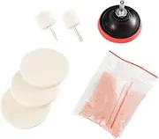 Car Glass Polishing Kit, Deep Scratch Remover, 8 Pcs Glass Scratch Remover Set Windshields Repair Kit, Car Polish Pad Cerium Oxide Powder Car Scratch Remover Accessories