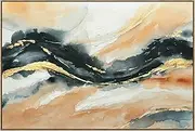 120X80cm Riptide Reverie Dark Wood Framed Hand Painted Canvas Wall Art
