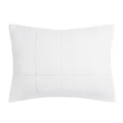 Bambury French Flax Linen Ivory Quilted Pillow Sham