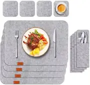 Placemats Set of 8 Woven Vinyl Heat Resistant Place Mats Non-Slip Washable Party