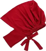 [Minkissy] Stylish Muslim Women Bonnet Full Coverage Hijab Cap Soft Breathable Turban for Islamic Ladies Red