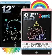 Kids LCD Writing Drawing Board Tablet 8.5 and 12 inch. One for Home, one for The Road. Colorful Writing. Durable. Better Quality Screen (Light Blue)