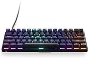 SteelSeries Apex 9 60% Compact OptiPoint 1.0-1.5mm Adjustable Actuation Switch Mechanical Gaming Keyboard US Layout - OLED Smart Display - Media Controls - Per Key Prism RGB Illumination