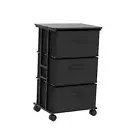 Dresser Storage with 3 Drawers, Fabric Dresser Classic Drawer Dresser Black