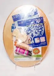 Arts & Crafts Kit - Plaid Folk Art - Stencils, 16" Wood Oval, Paint, Pattern NEW