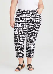 [Taking Shape] Taking Shape Natural Cala Crop Pant Size 24 in Print, Viscose - Plus Size Women's Clothing Print