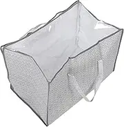 Quilt Storage Bag Large Capacity Clothes Organizer Pouch Foldable Non Woven Storage for Bedding Clothes Accessories Convenient Zipper Handle for Home Closet Organization