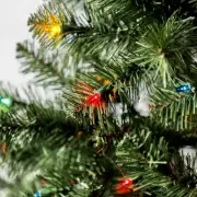 Pre-Lit Madison Pine Artificial 6.5 ft Christmas Tree, Clear/Multicolor Lights