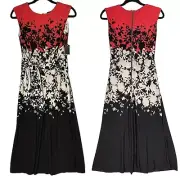 GABBY SKYE Womens Black Pink & Tan Long Sleeveless Dress NWT Sz: 4