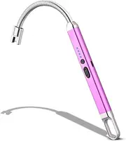 MEIRUBY Lighter Electric Candle Lighter Birthday Gifts for Women Mom Wife Men, Long Electronic Rechargeable USB Lighter Arc Windproof Flameless Lighters for Candle Camping BBQ (Purple)