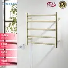 Decaura Brushed Gold 5 Rungs Electric Heated Towel Rack Warmer Stainless Steel