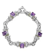 Lagos 18K Yellow Gold & Sterling Silver Glacier Amethyst Link Bracelet