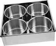 Mobestech Stainless Steel Compartment Condiment Box Airtight Japanese Spice Container for Household Use Moisture Seasoning Organizer Easy to Clean Kitchen Storage