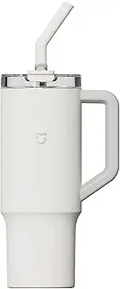 XIAO MI MIJIA 1L Tumbler with Handle and Straw, 316 Stainless Steel Cup, Keeps Hot/Cold for 6 Hours, for Home, Office, Car, Travel, BPA-Free, White