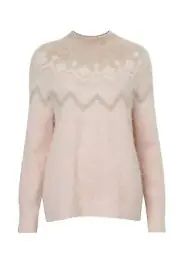 BNWT Witchery Intarsia Brush Knit Jumper Milky Blush Size M RRP$179.95 Only 1