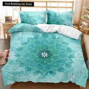 v2006 Bed Sheets Bohemian Mandala Duvet Cover Queen Size Tie Dye Spiral Duvet Cover Hippie Boho Bedding Set Exotic Floral Polyester Qulit Cover 3-Piec