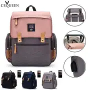 LEQUEEN Mommy Diaper Bags USB Nappy Backpacks Changing Mat Fashion Mummy Pouch