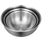 3Pcs Deep Salad Bowl Stainless Steel Mixing Bowl Metal Nesting Bowls Canteen