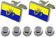 [Select Gifts] Shirt Dress Studs Essen City Germany Flag Cufflinks