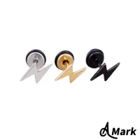 在飛比找momo購物網優惠-【A MARK】經典小閃電造型316L鈦鋼耳釘耳環(單只)
