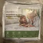 Waterproof Bamboo Mattress Protector, Dust Mite Proof, Washable Breathable QUEEN