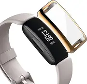 Screen Protector Case Compatible for Fitbit Inspire 2, TPU Bumper All-Around Protective Case (Rose Gold)