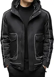 [Generic] Down Jackets Men Thick Warm Winter Hooded Parka Coat Overcoat Plus Size Mens Clothing
