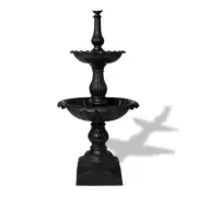 LISBON 2 TIER CAST IRON SELF CONTAINED GARDEN FOUNTAIN BLACK or BLACK/RED 140CM